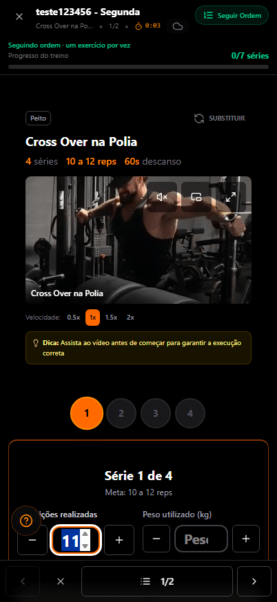 Treino guiado